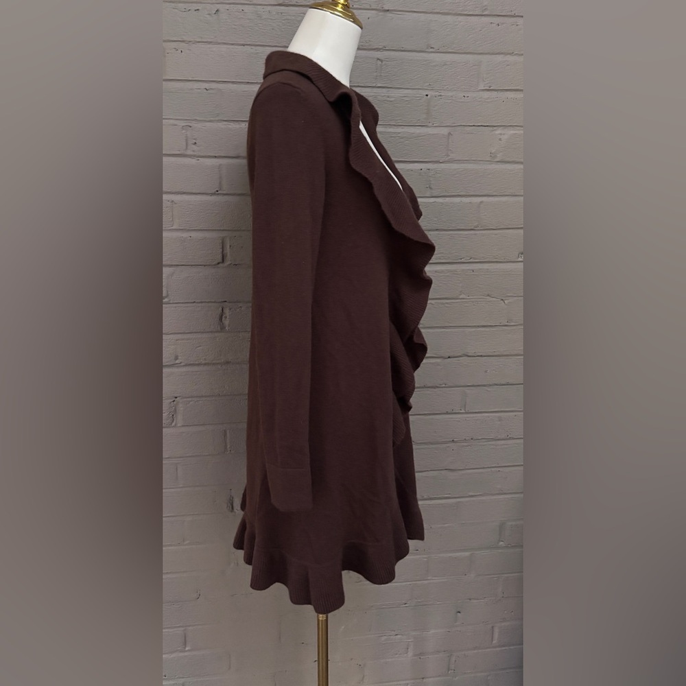 Lilly Pulitzer Cashmere Brown Ruffled Sweater - Picture 5 of 11